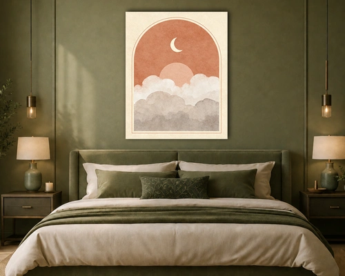 sun moon portrait acrylic painting