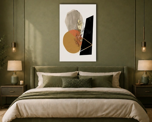 Modern Abstract Geometric portrait acrylic painting