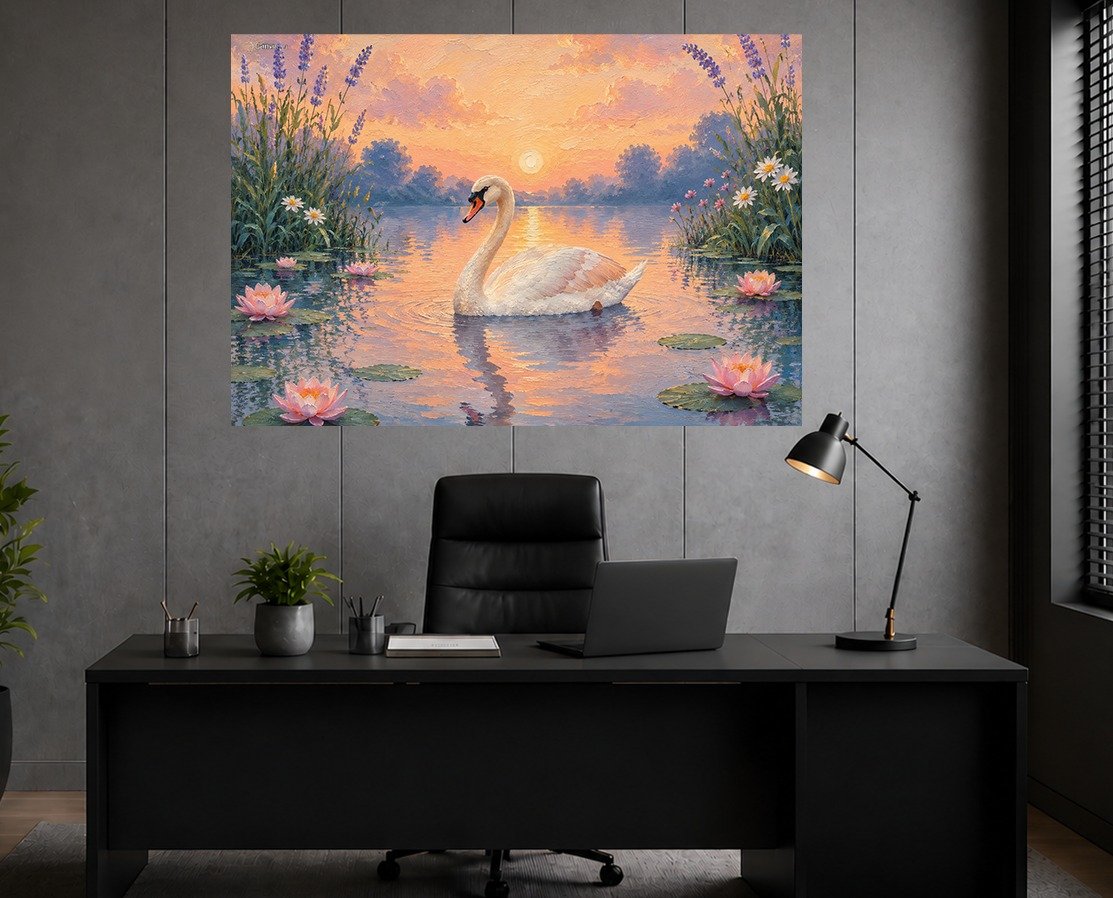 Swan landscape Canvas painting 3