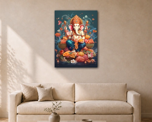 Ganpati portrait acrylic painting 2