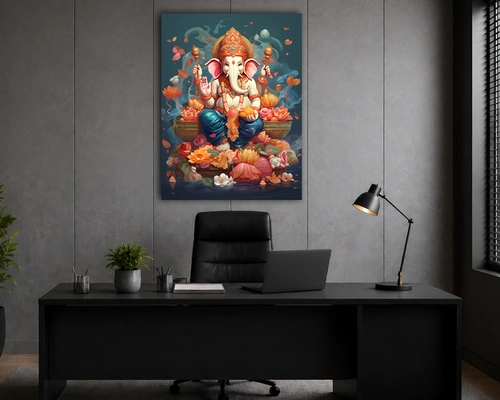 Ganpati portrait acrylic painting 3