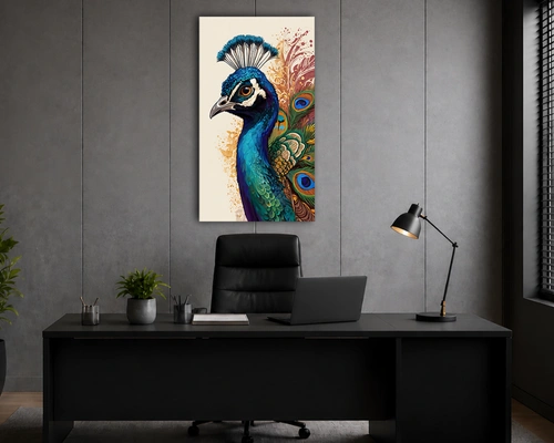 peacock portrait acrylic painting 3