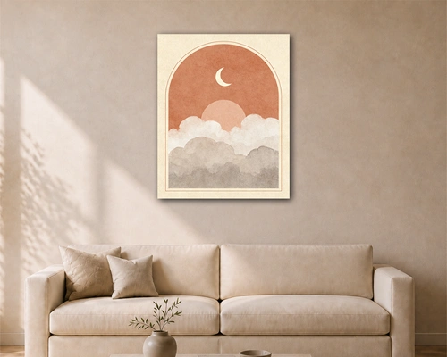 sun moon portrait acrylic painting 2