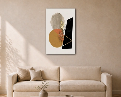 Modern Abstract Geometric portrait acrylic painting 2